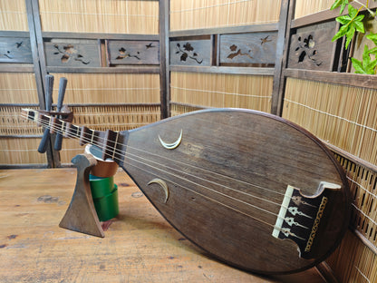 1800s Antique Japanese Biwa Lute Edo Era Wood Instrument Rare Authentic