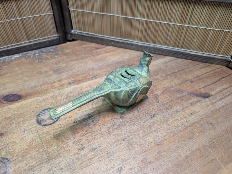 Antique Japanese Bronze Incense Burner Meiji Pheasant Koro Censer Rare
