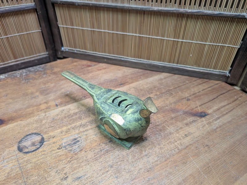 Antique Japanese Bronze Incense Burner Meiji Pheasant Koro Censer Rare