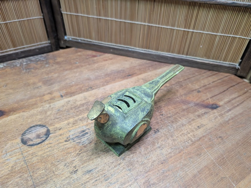 Antique Japanese Bronze Incense Burner Meiji Pheasant Koro Censer Rare