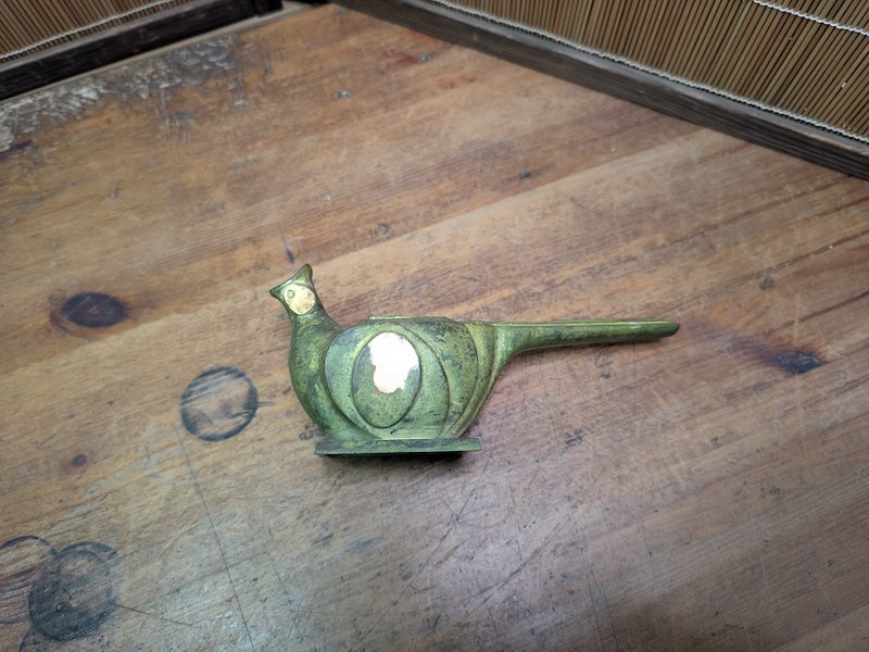 Antique Japanese Bronze Incense Burner Meiji Pheasant Koro Censer Rare