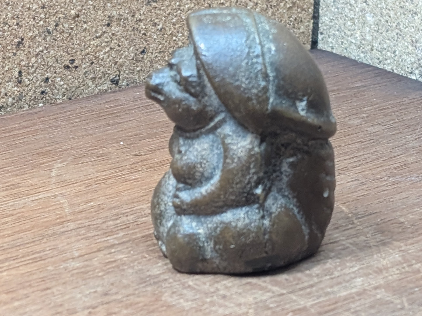 Antique Japanese Bronze Tanuki Statue Early 1900s Handmade Rare 461g Art
