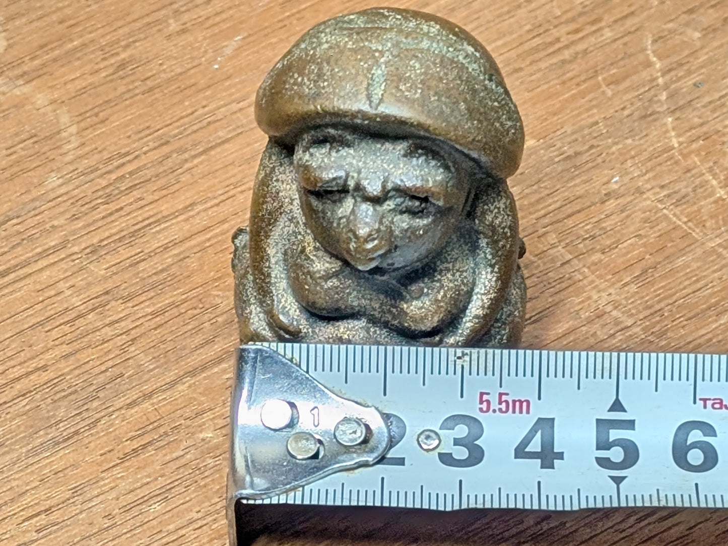 Antique Japanese Bronze Tanuki Statue Early 1900s Handmade Rare 461g Art