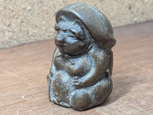 Antique Japanese Bronze Tanuki Statue Early 1900s Handmade Rare 461g Art