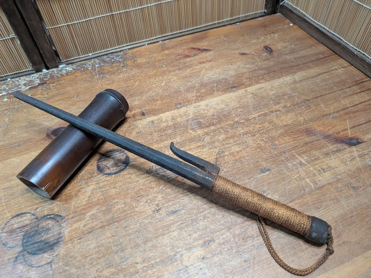 Antique Japanese Edo Jutte Iron Police Truncheon 1800s Samurai Artifact