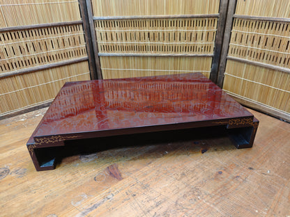 Antique Japanese Kadai Bonsai Table Meiji Era Wood Stand Lacquer Rare