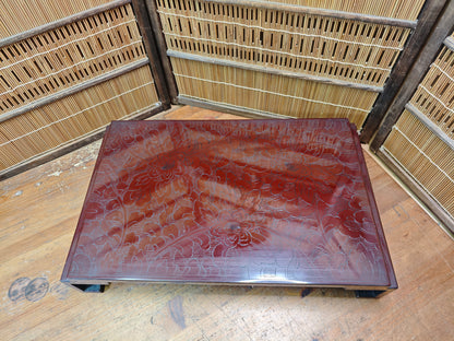 Antique Japanese Kadai Bonsai Table Meiji Era Wood Stand Lacquer Rare