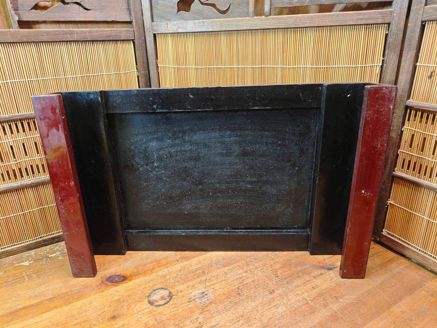 Antique Japanese Kadai Bonsai Table Meiji Era Wood Stand Lacquer Rare