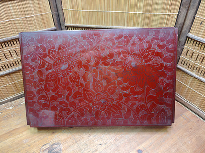 Antique Japanese Kadai Bonsai Table Meiji Era Wood Stand Lacquer Rare