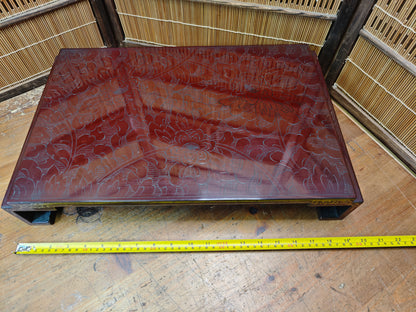 Antique Japanese Kadai Bonsai Table Meiji Era Wood Stand Lacquer Rare