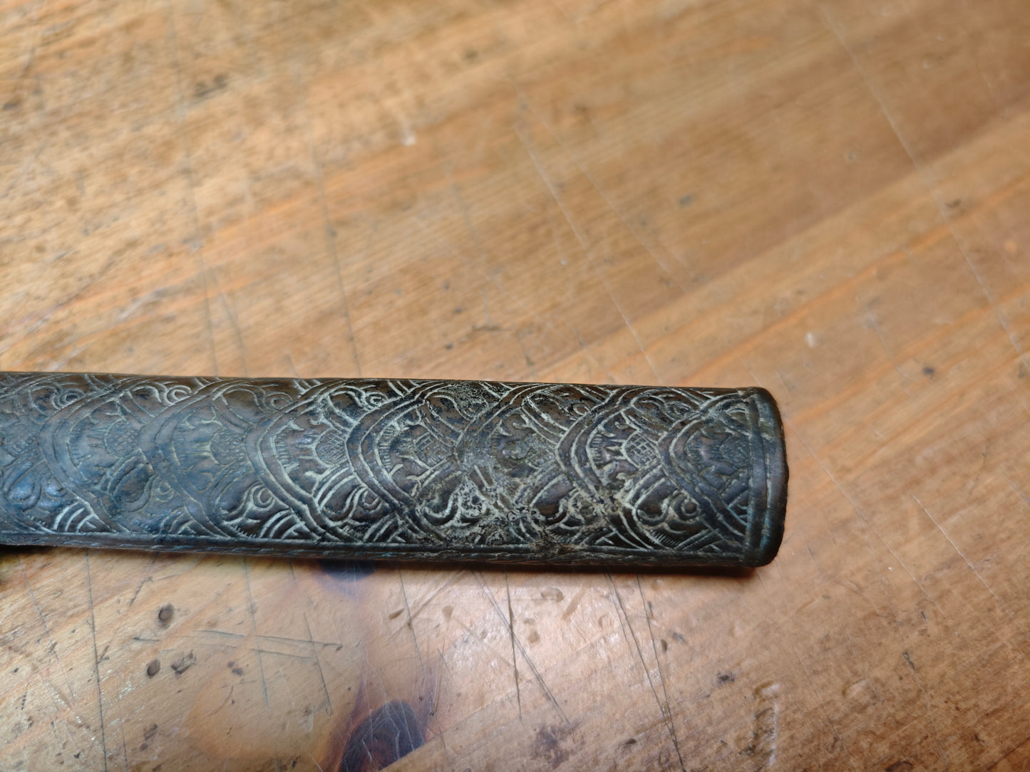 Antique Japanese Kiseru Pipe Brass Case Meiji Era 1800s Rare