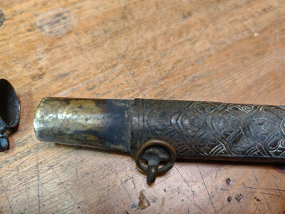 Antique Japanese Kiseru Pipe Brass Case Meiji Era 1800s Rare