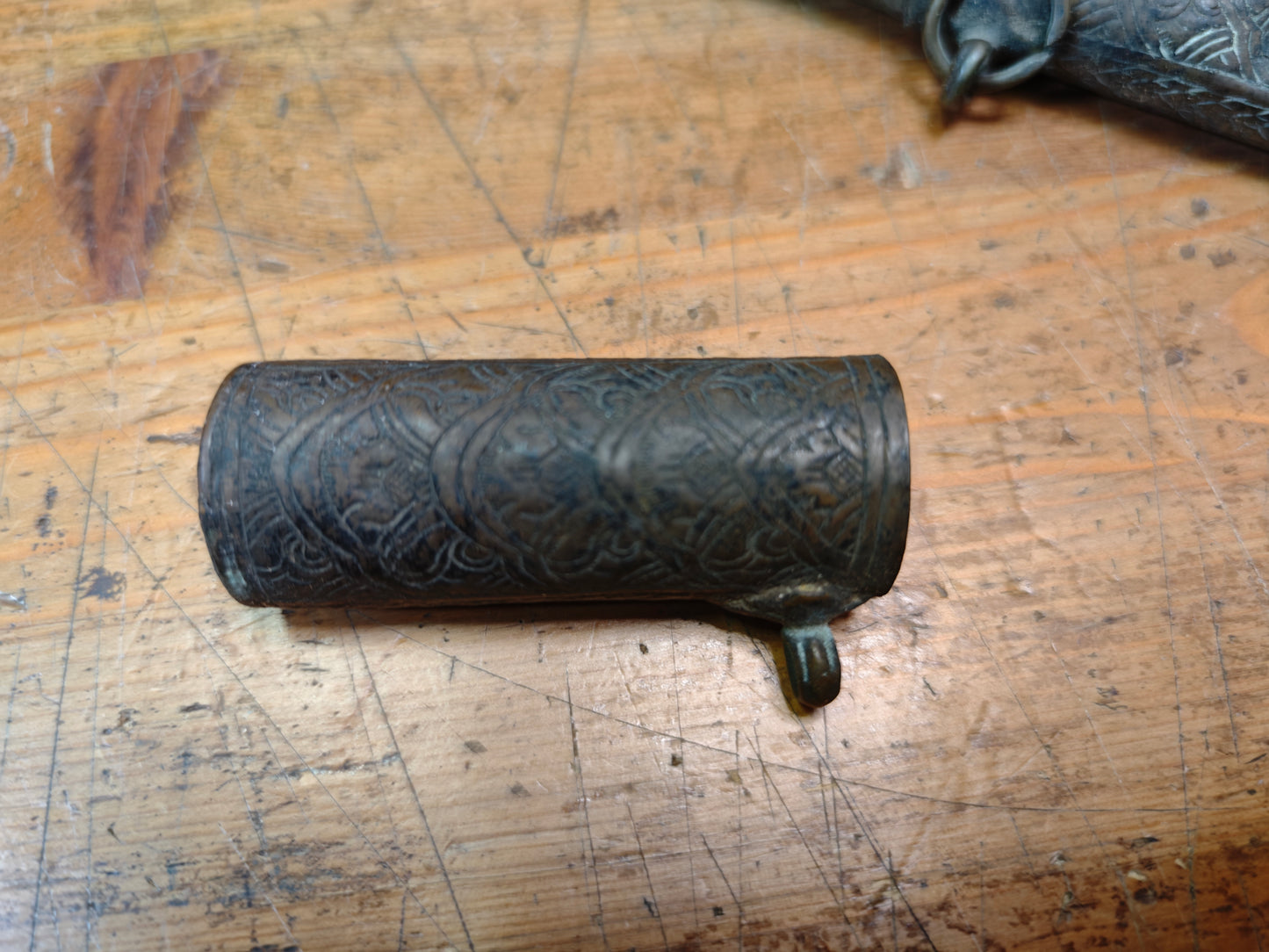 Antique Japanese Kiseru Pipe Brass Case Meiji Era 1800s Rare