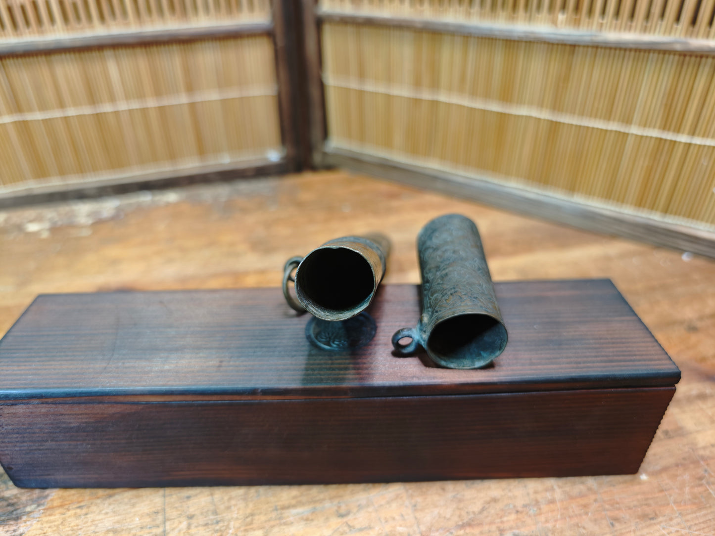 Antique Japanese Kiseru Pipe Brass Case Meiji Era 1800s Rare