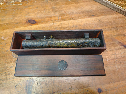 Antique Japanese Kiseru Pipe Brass Case Meiji Era 1800s Rare