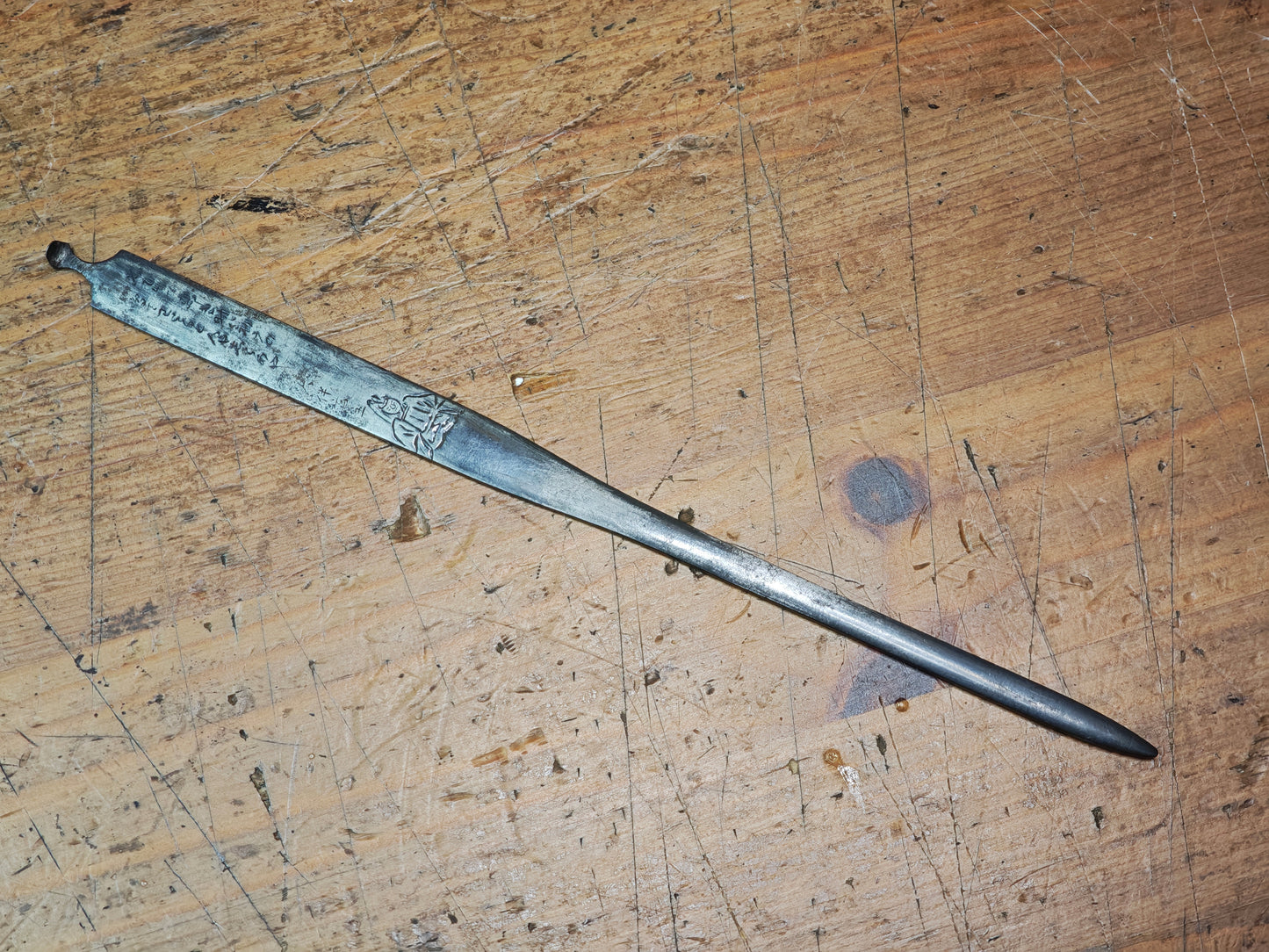 1800s Antique Japanese Kogai Hairpin Edo Samurai Artifact Signed Muneyoshi