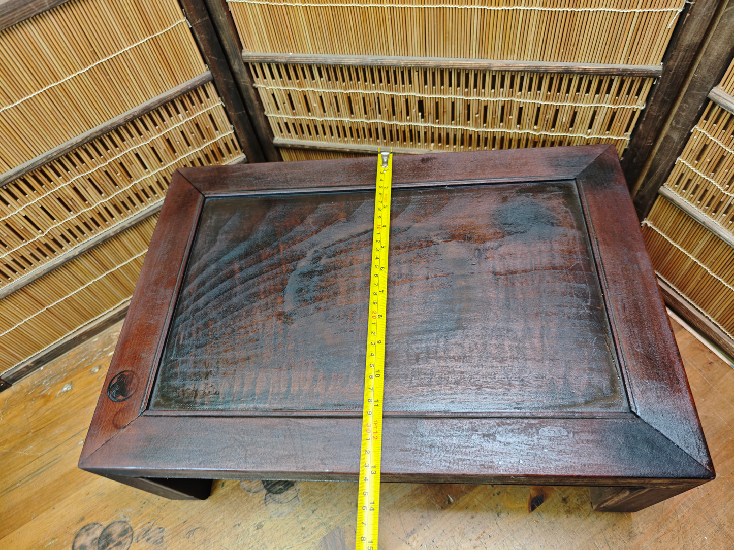 Antique Japanese Meiji Era Kadai Table Restored Sakura Sugi Wood Display Stand
