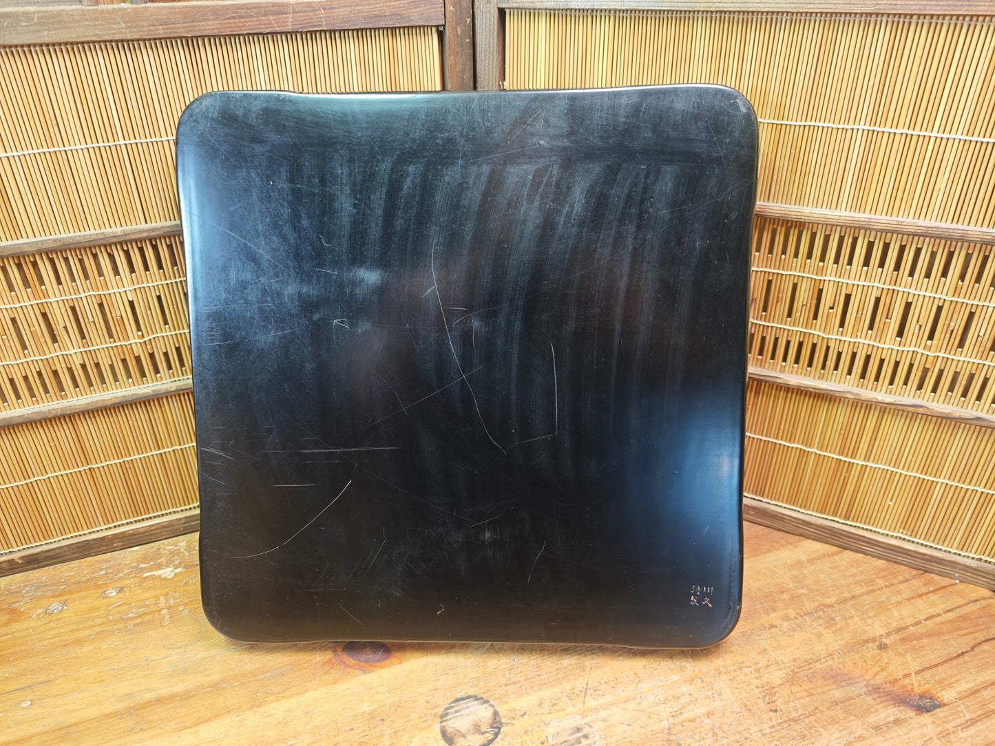 Antique Japanese Meiji Era Obon Tray Lacquer Wood Serving Tray Japan