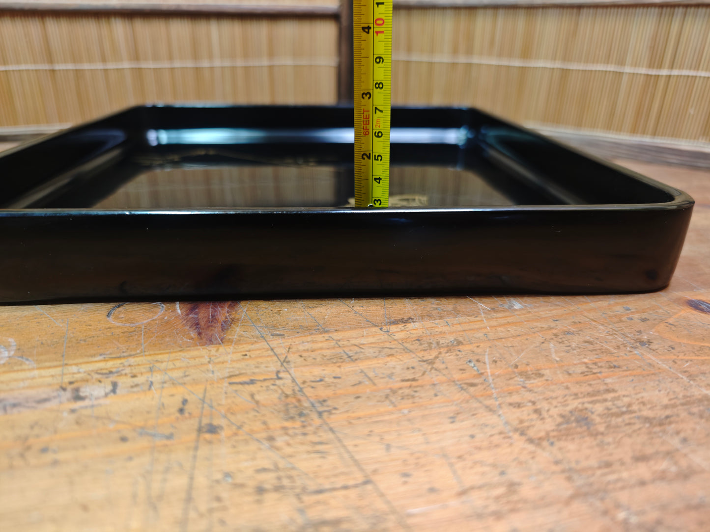 Antique Japanese Meiji Era Obon Tray Lacquer Wood Serving Tray Japan