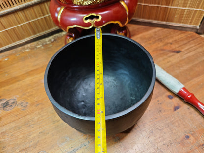 Antique Japanese Rin Bell 8" Bronze Singing Bowl with Temple Stand 1900s