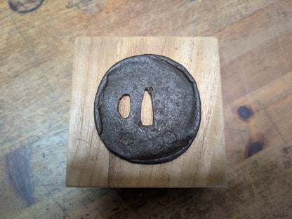 Antique Japanese Samurai Tsuba 1800s Hand Engraved Sword Guard