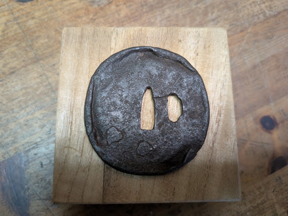 Antique Japanese Samurai Tsuba 1800s Hand Engraved Sword Guard