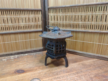 Antique Japanese Steel Toro Lantern Early 1900s Garden Decor Rare