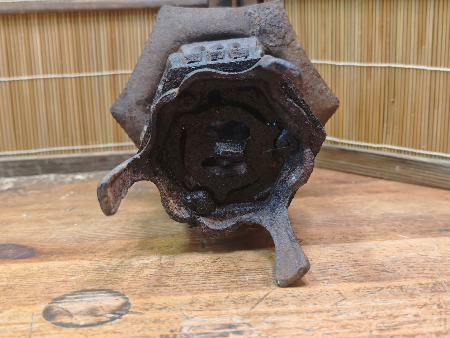 Antique Japanese Steel Toro Lantern Early 1900s Garden Decor Rare