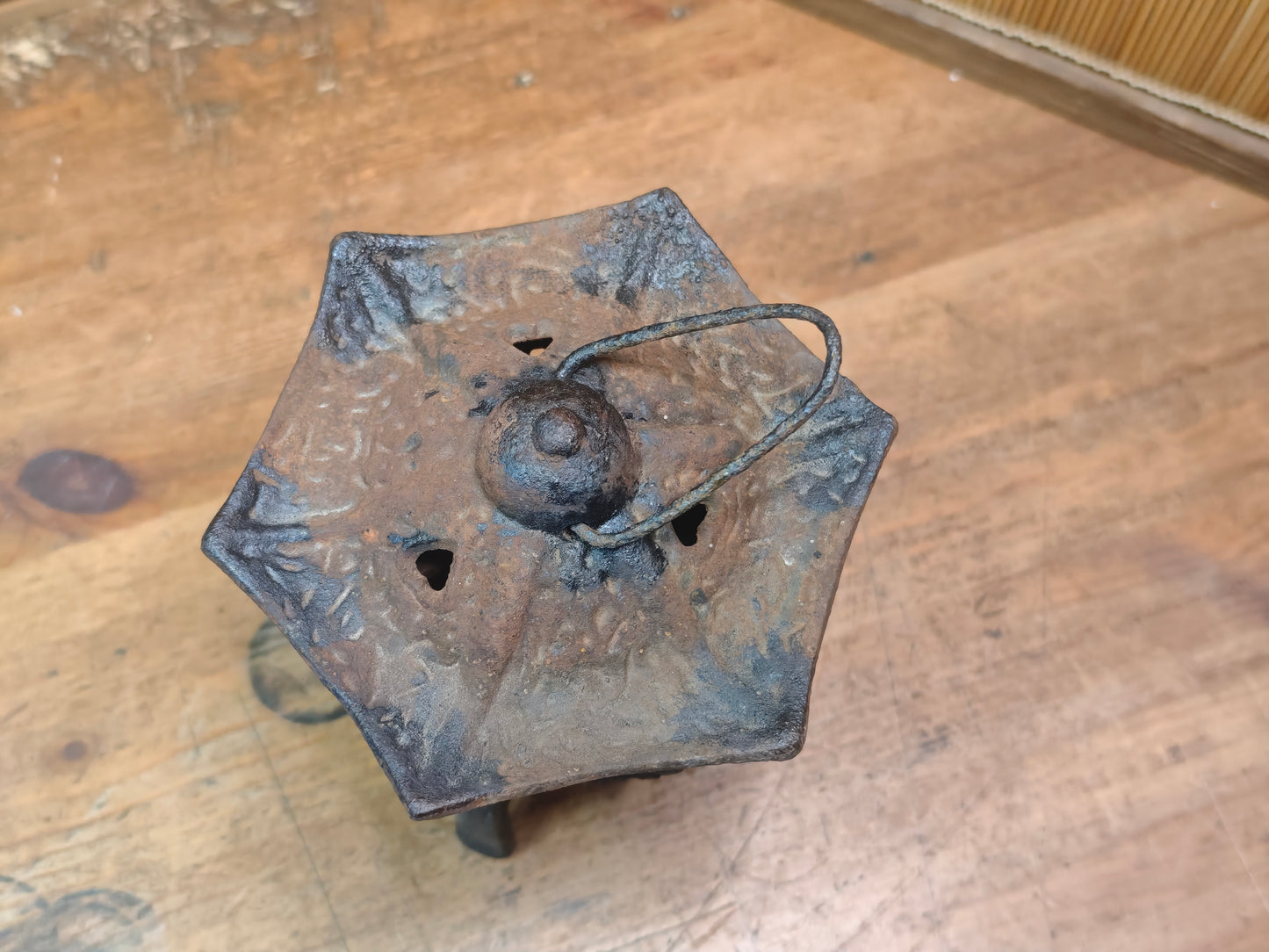 Antique Japanese Steel Toro Lantern Early 1900s Garden Decor Rare