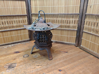 Antique Japanese Toro Lantern Early 1900s Steel Garden Lantern Decor
