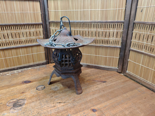 Antique Japanese Toro Lantern Early 1900s Steel Garden Lantern Decor