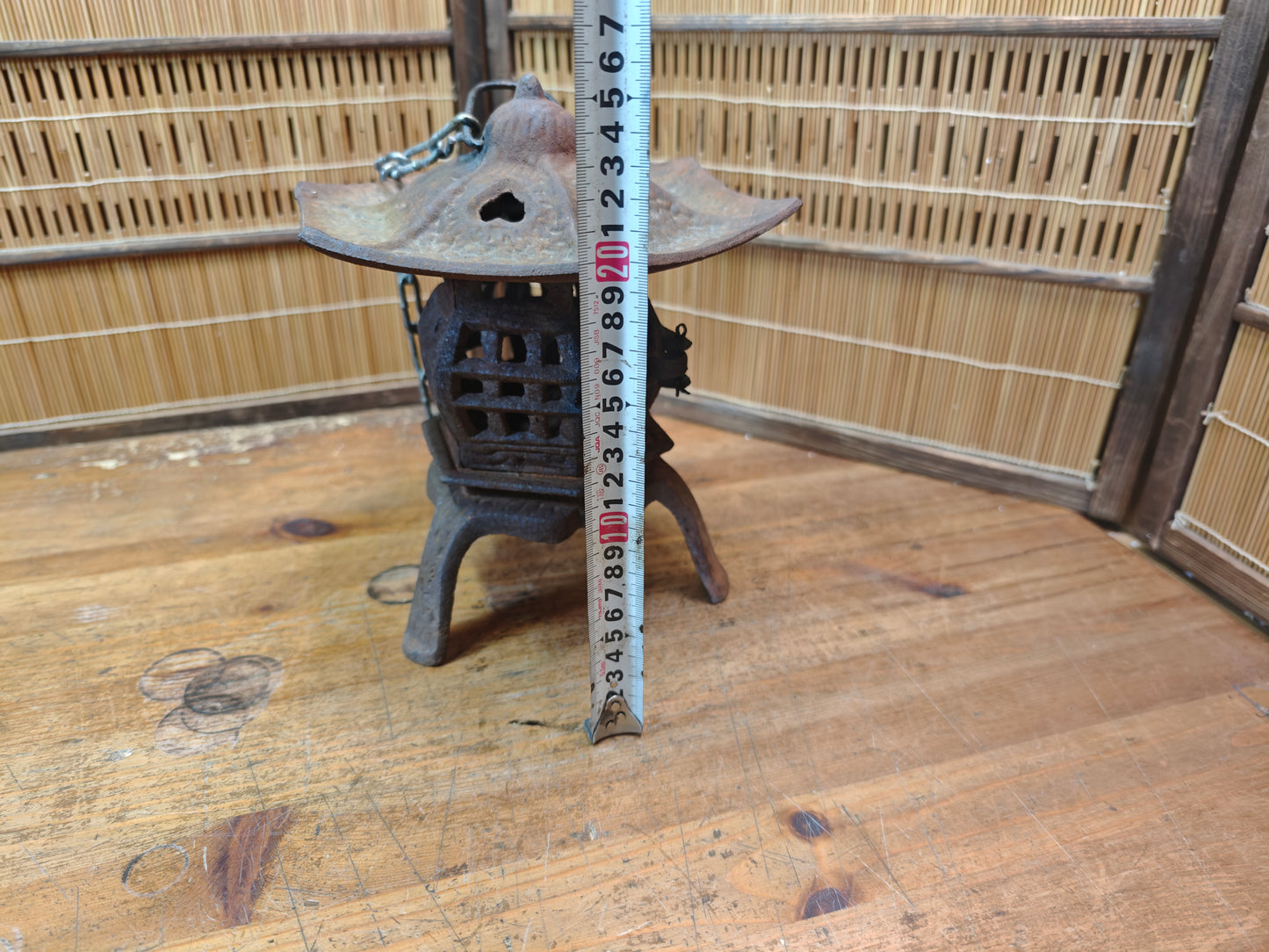 Antique Japanese Toro Lantern Early 1900s Steel Garden Lantern Decor