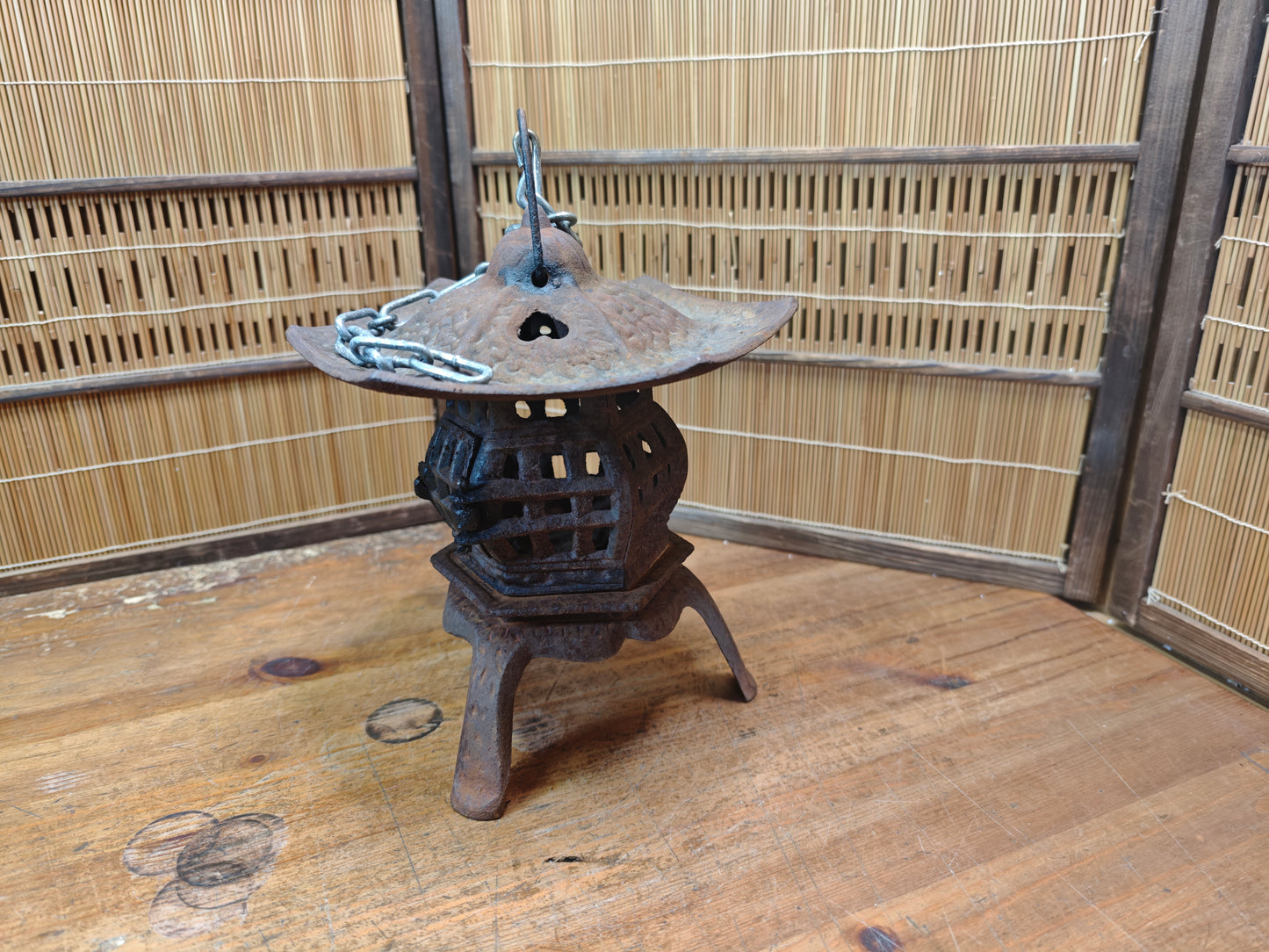 Antique Japanese Toro Lantern Early 1900s Steel Garden Lantern Decor