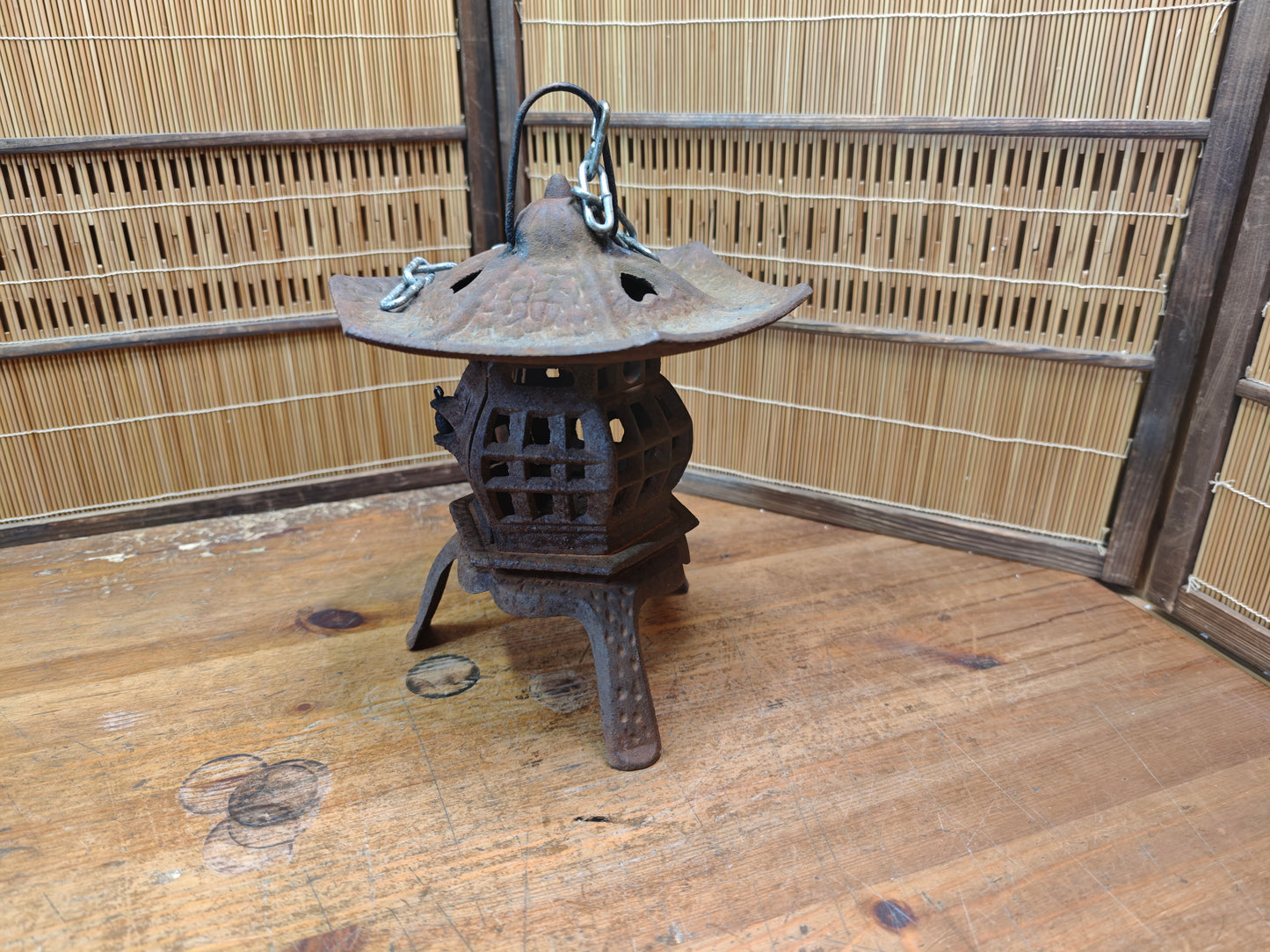 Antique Japanese Toro Lantern Early 1900s Steel Garden Lantern Decor