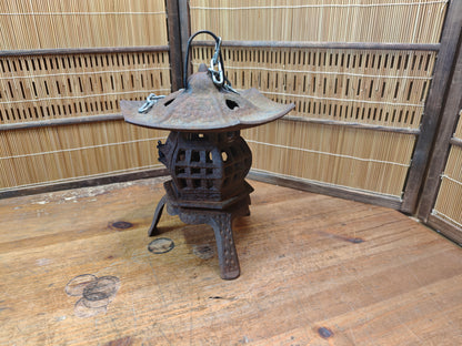 Antique Japanese Toro Lantern Early 1900s Steel Garden Lantern Decor