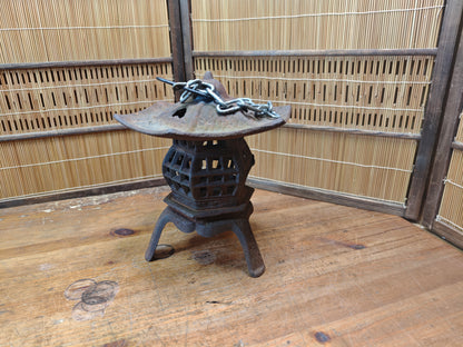 Antique Japanese Toro Lantern Early 1900s Steel Garden Lantern Decor