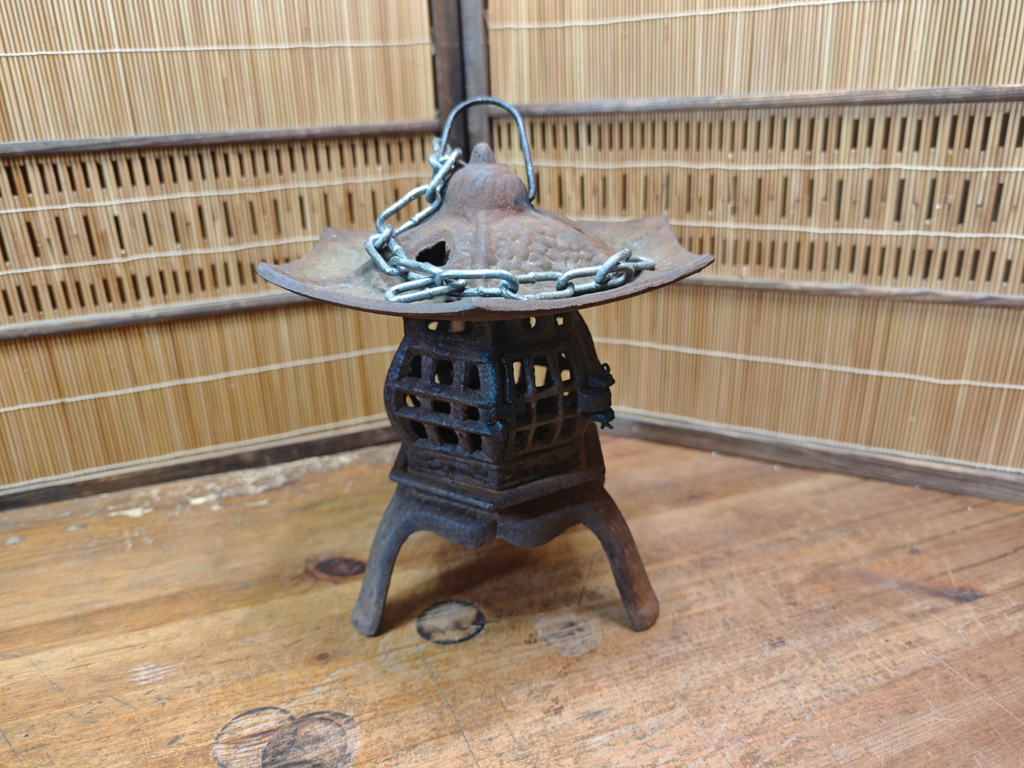 Antique Japanese Toro Lantern Early 1900s Steel Garden Lantern Decor