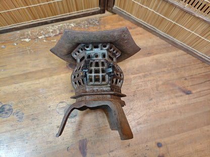 Antique Japanese Toro Lantern Early 1900s Steel Garden Lantern Decor