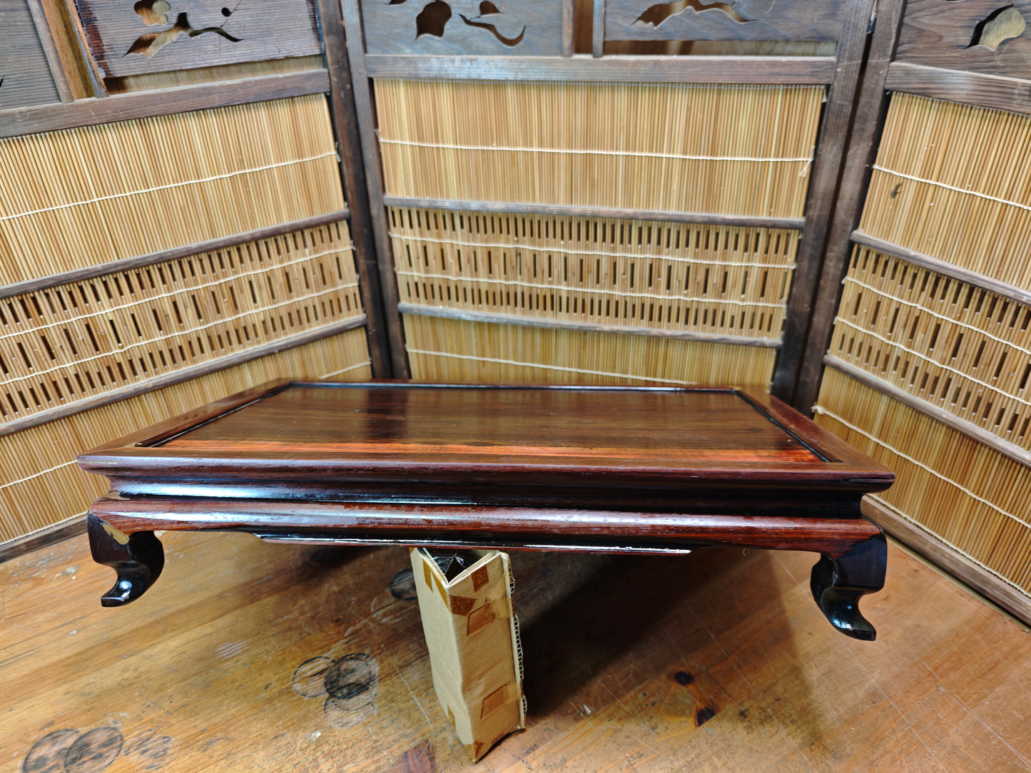 Antique Japanese Wooden Table Edo Meiji Era Refurbished Signed Table Auction JP