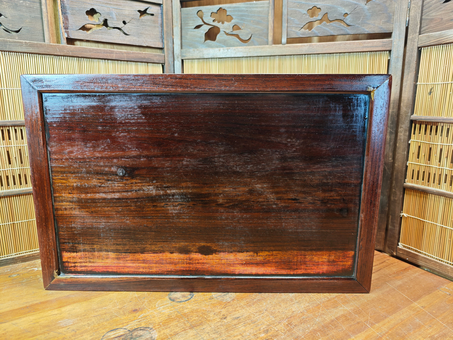 Antique Japanese Wooden Table Edo Meiji Era Refurbished Signed Table Auction JP