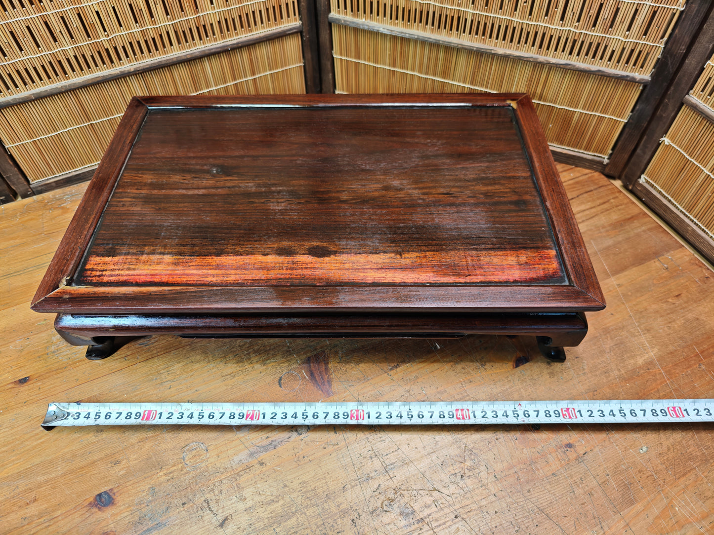 Antique Japanese Wooden Table Edo Meiji Era Refurbished Signed Table Auction JP