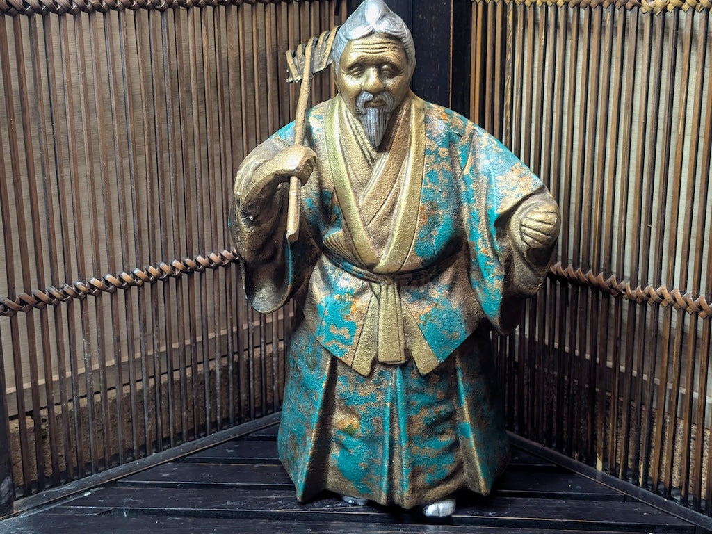 Authentic 1940s Japanese Samurai Farmer Steel Statue Gov Auction Find