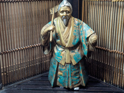 Authentic 1940s Japanese Samurai Farmer Steel Statue Gov Auction Find