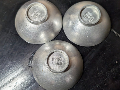 1940s Japanese Tin Sakazuki Set Signed Ceremonial Sake Cups with Box