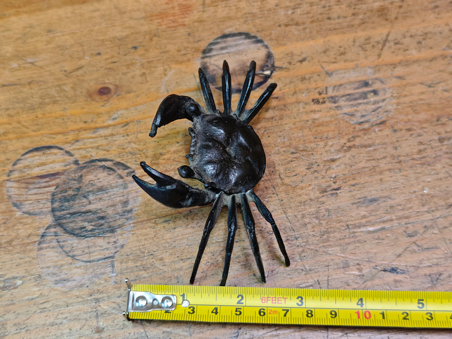 Authentic Japanese Bronze Crab Sculpture Antique Kani Statue Decor