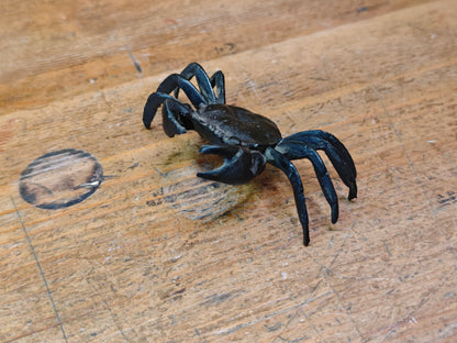 Authentic Japanese Bronze Crab Sculpture Antique Kani Statue Decor