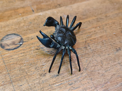 Authentic Japanese Bronze Crab Sculpture Antique Kani Statue Decor