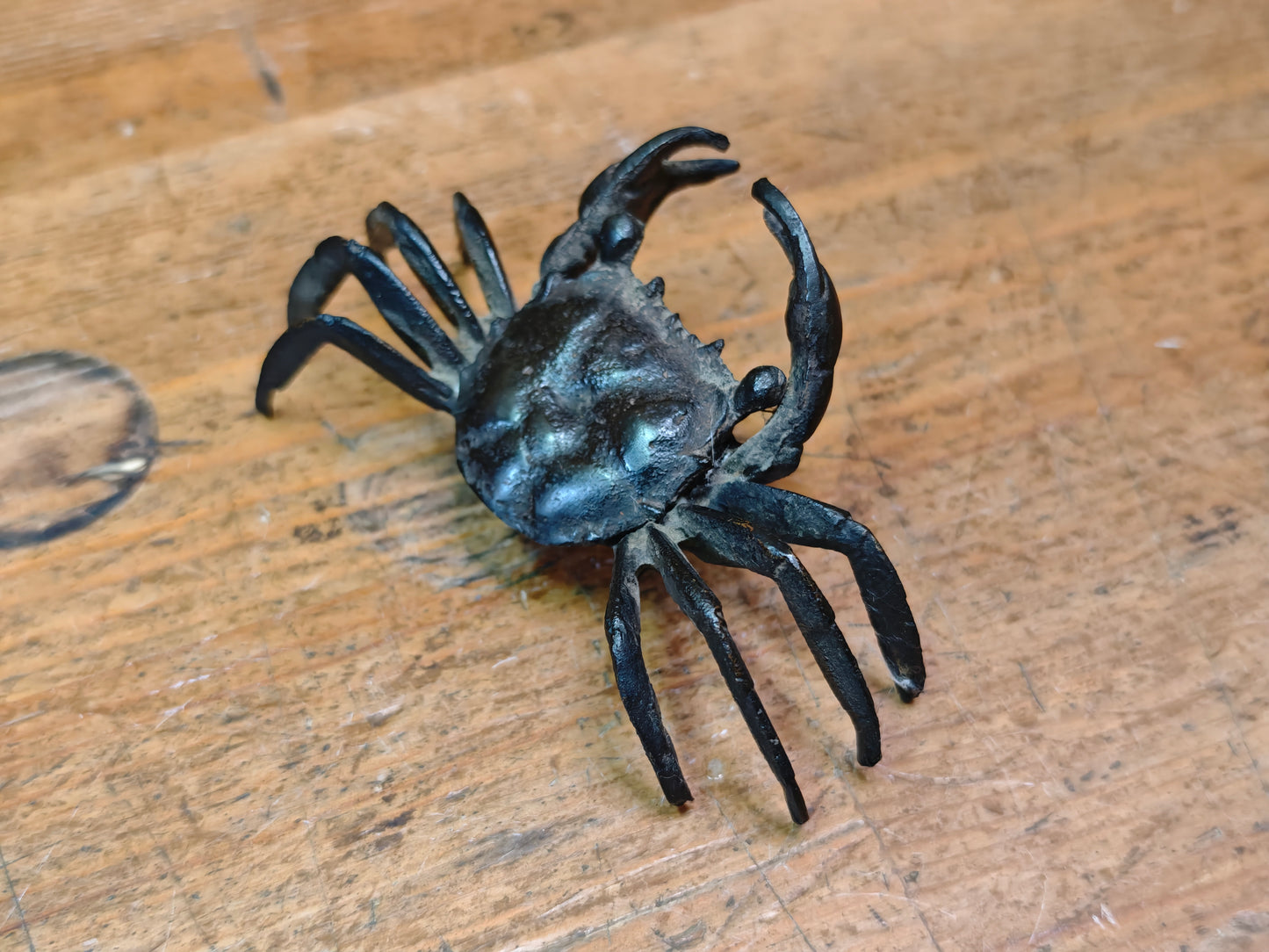 Authentic Japanese Bronze Crab Sculpture Antique Kani Statue Decor