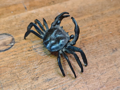 Authentic Japanese Bronze Crab Sculpture Antique Kani Statue Decor