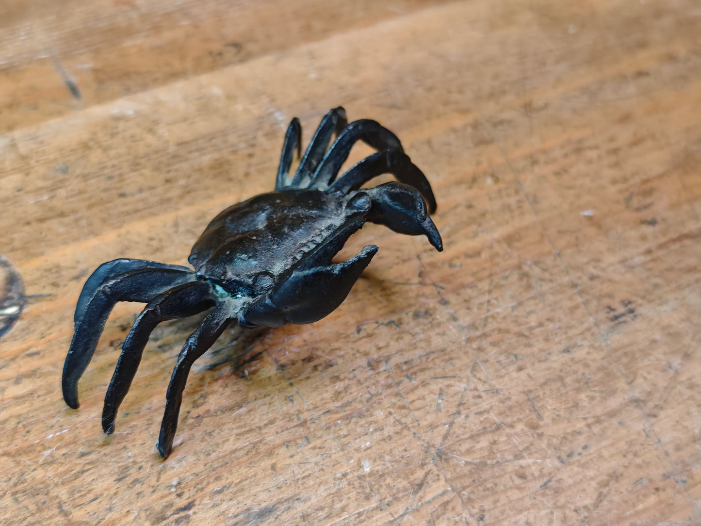 Authentic Japanese Bronze Crab Sculpture Antique Kani Statue Decor